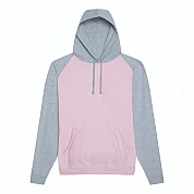 Contrast Hoodie: Baby Pink/Heather Grey