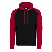 Contrast Hoodie: Black/Red