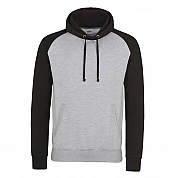 Contrast Hoodie: Heather Grey/Black