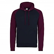 Contrast Hoodie: Navy/Burgundy