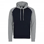 Contrast Hoodie: Navy/Heather Grey