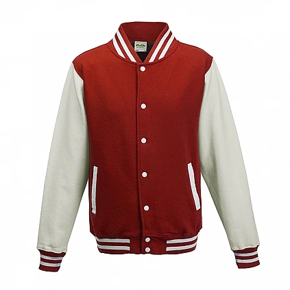 Varsity Jacke Feuerrot/Weiß