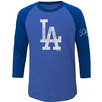 Maglietta vintage Dodgers maniche 3/4, giovani