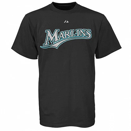 Wordmark T-Shirt Marlins, Youth, black