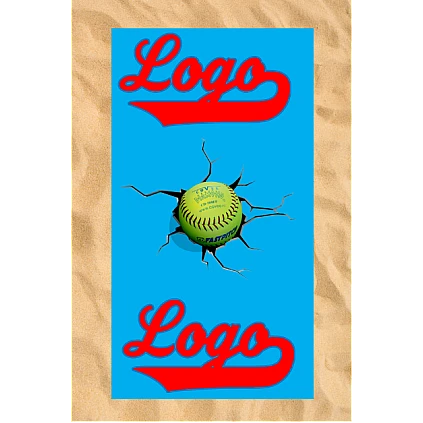Club All-Over Beach Towel: Cracked Softball