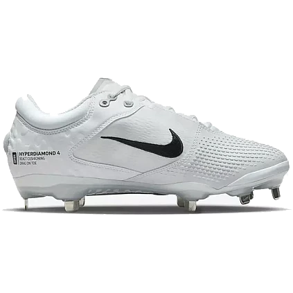 Nike Hyperdiamond 4 Elite Metall, Damen: Weiß/Schwarz