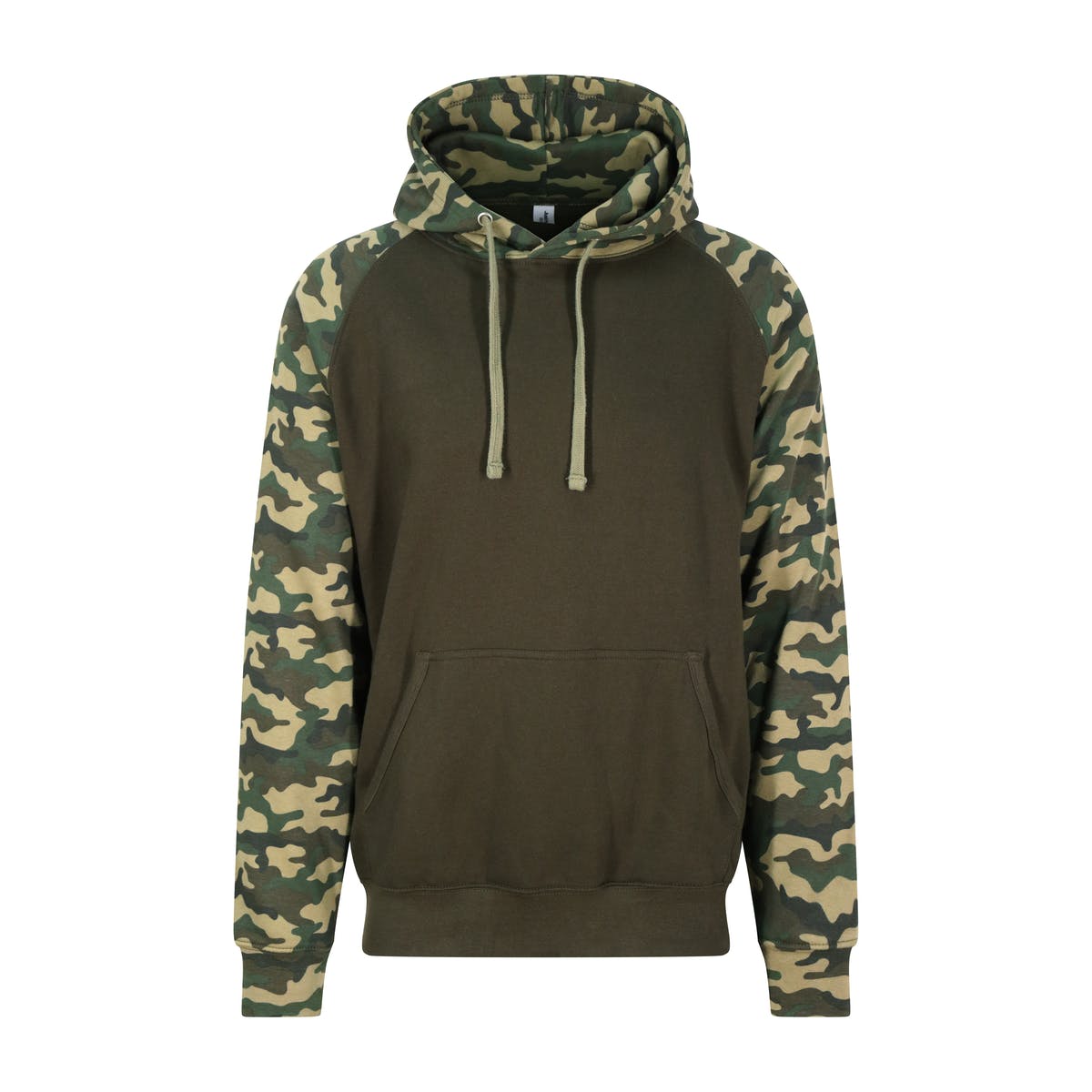 Contrast Hoodie: Green Camo