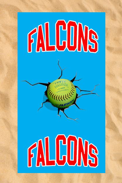 Club All-Over Beach Towel: Cracked Softball