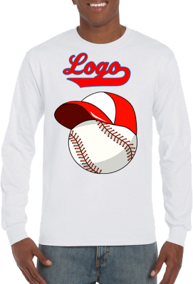 Club T-Shirt, Lange Mouw: Baseball+Cap