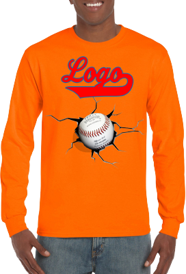 Club T-Shirt, Lange Mouw: Crack Baseball