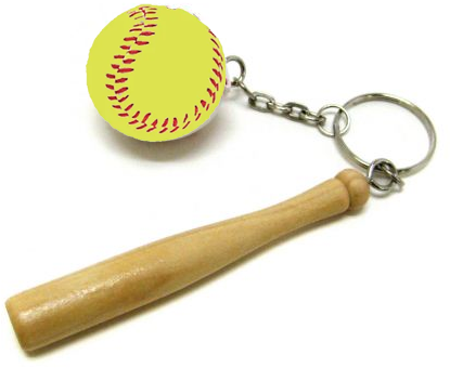 Sleutelhanger Softbal + Knuppel