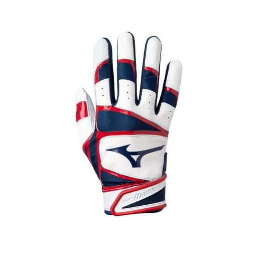 Mizuno B-303 Batting Gloves Red/Navy (Pair)