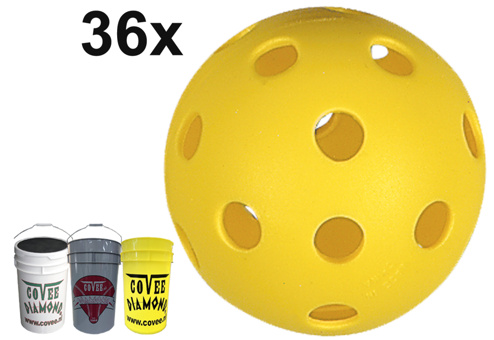 Covee/Diamond CD-PPB-9: Palla da baseball da allenamento in plastica (secchio/36)