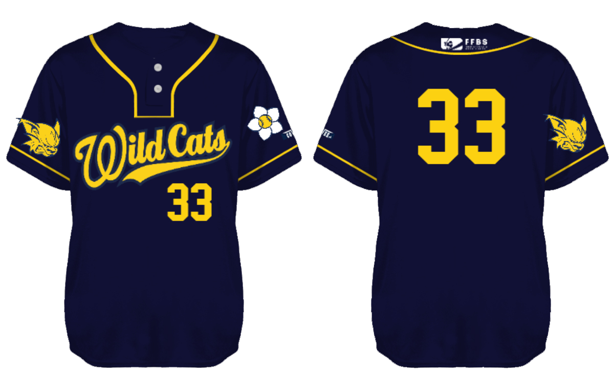 Colombes Wildcats Jersey, Navy: Flatback Mesh