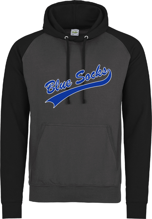 Calze blu con cappuccio a contrasto