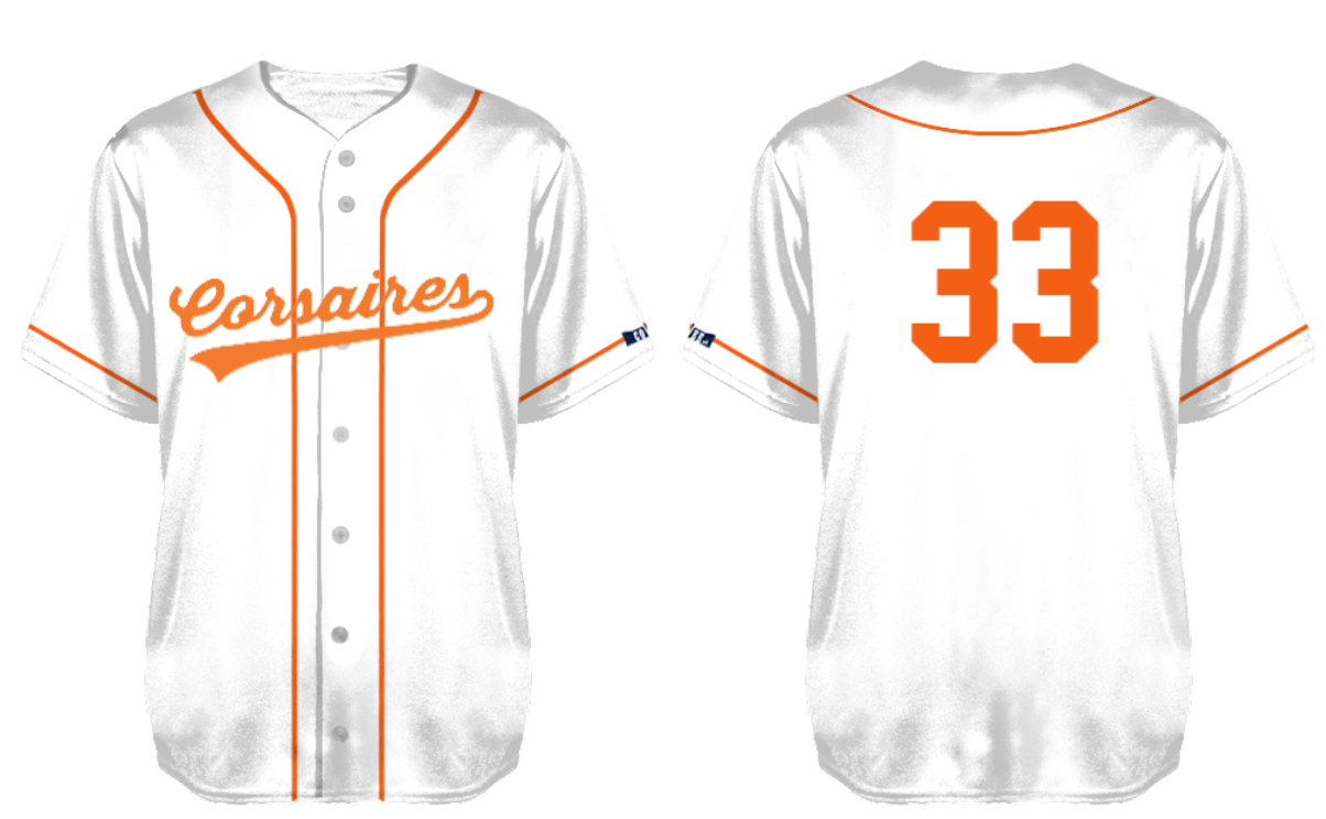 Jersey Corsaires de Andernos, White: Flatback Mesh