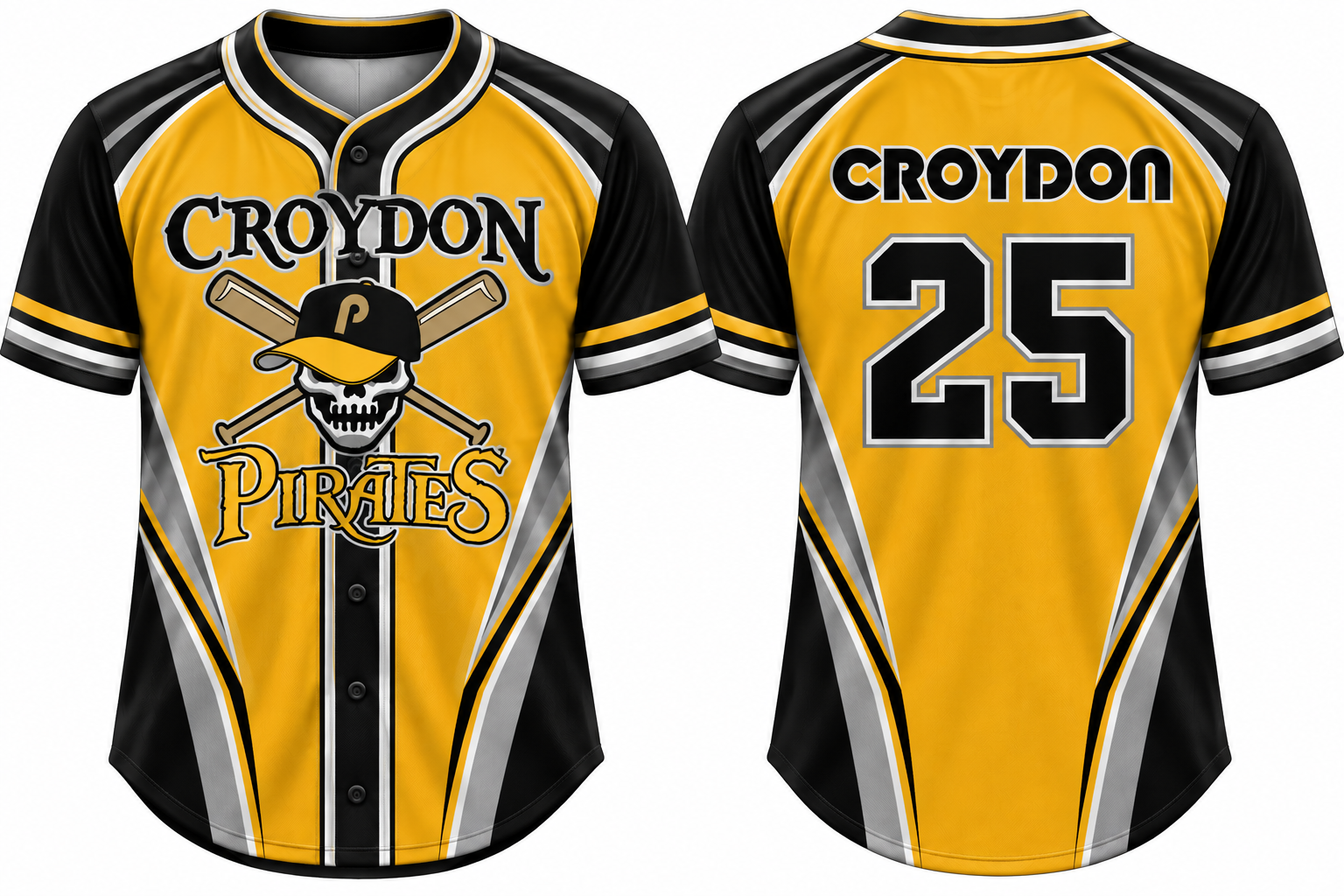 Croydon Pirates Alternate Jersey, Flatback Mesh