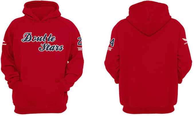 Double Stars Hoodie: Rood