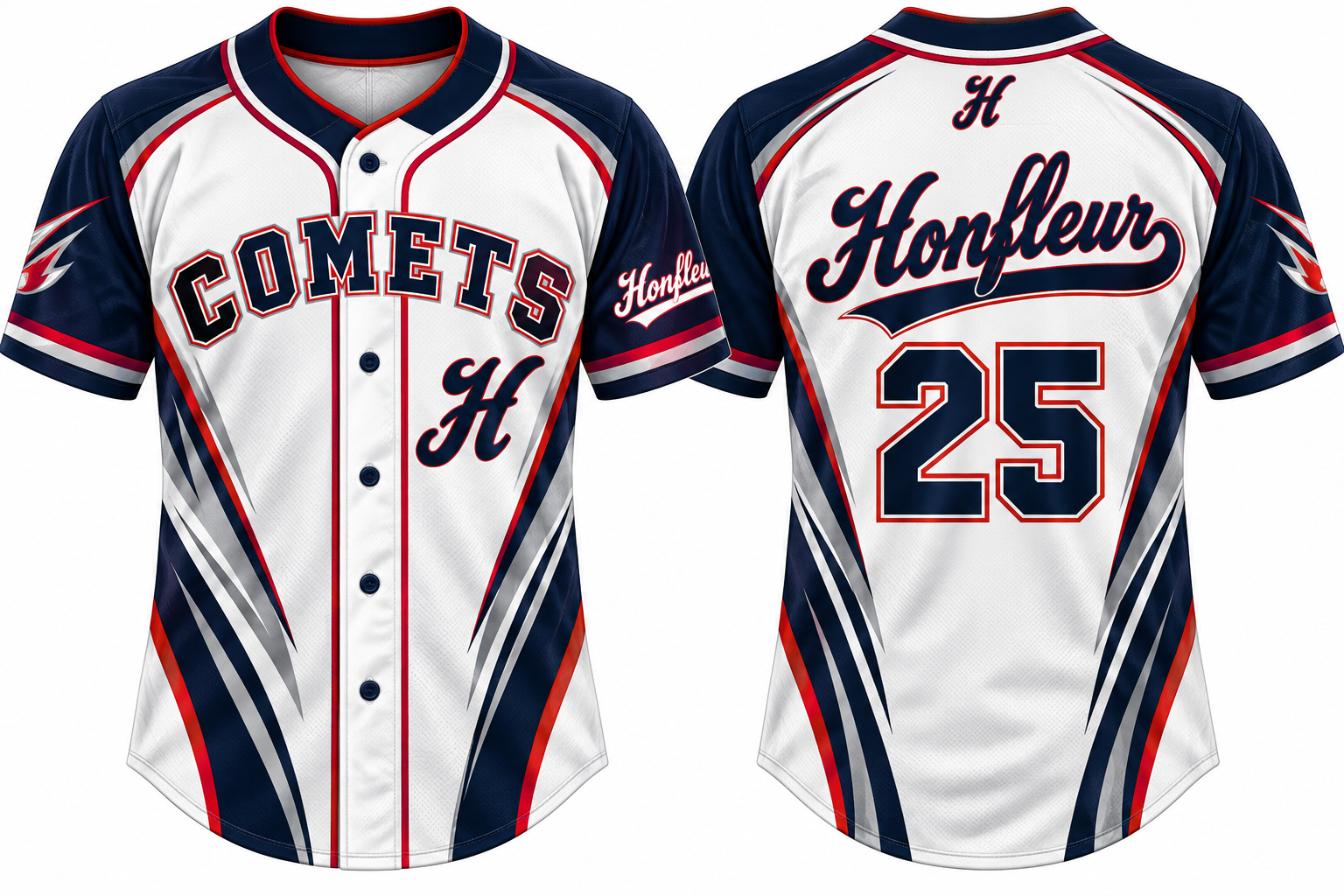 Honfleur Comets Alternate Jersey, Flatback Mesh