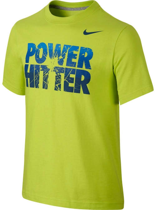 Nike T-Shirt Jeugd Power Hitter: Neon Geel