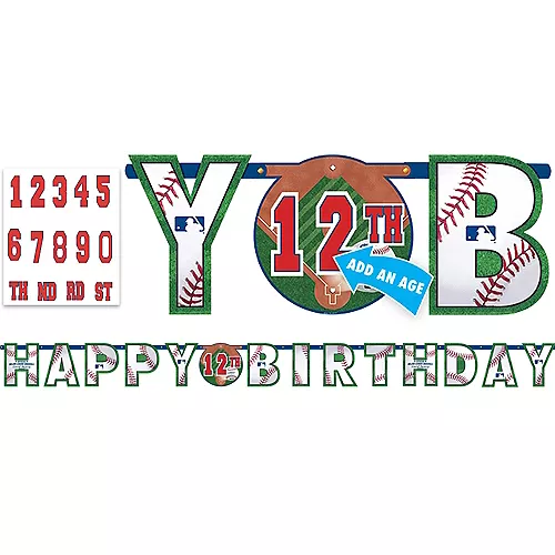 Honkbal Happy Birthday Banner Kit