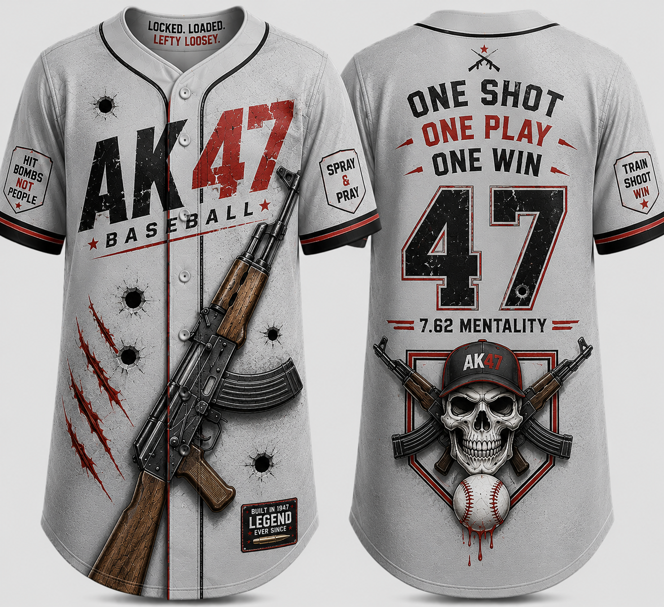 Party Jersey Mesh: AK47  White