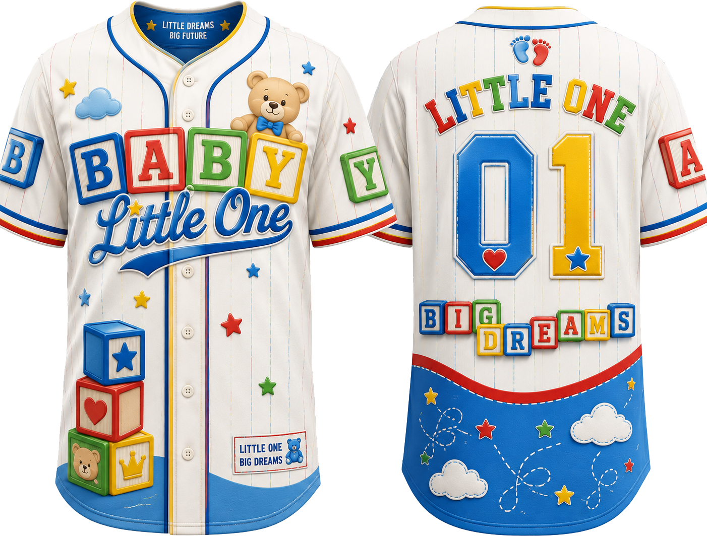 Party Jersey Mesh: Baby Block