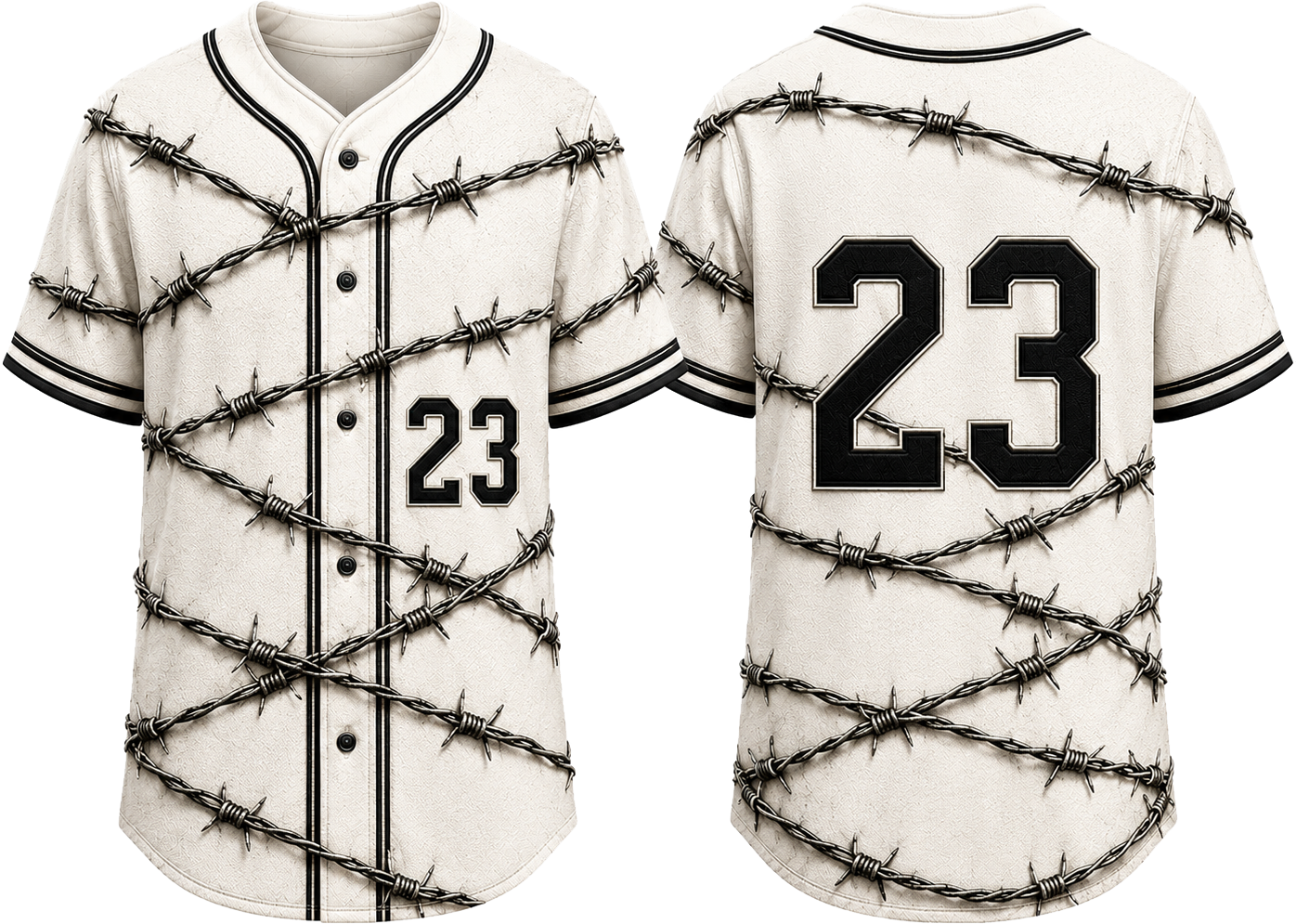 Party Jersey Mesh: Barbed Wire