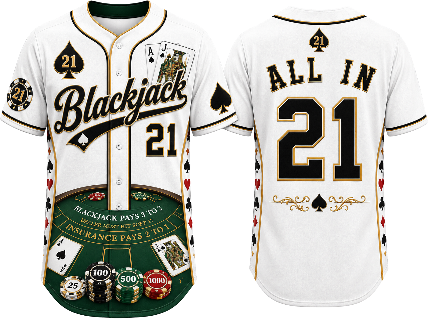 Party Jersey Mesh: Blackjack