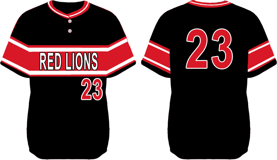 JerseyRed Lions, Black: Flatback Mesh