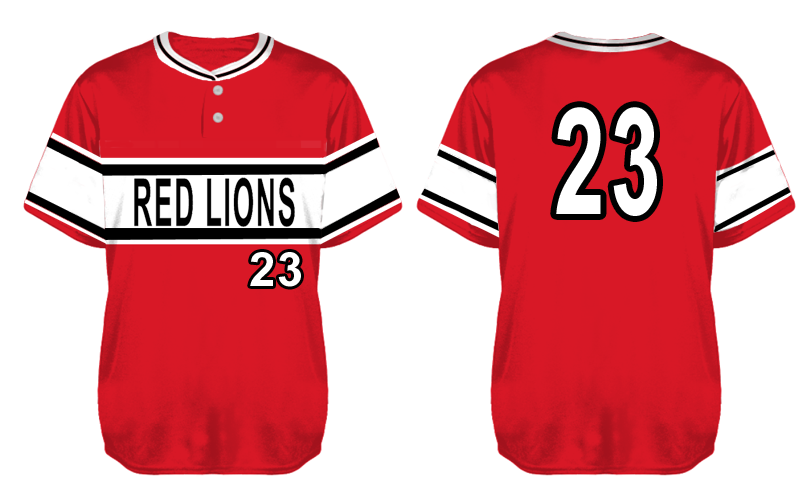 Red Lions Jersey, Red: Flatback Mesh
