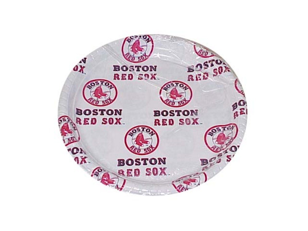 Pastic Plates, set of 12: Red Sox