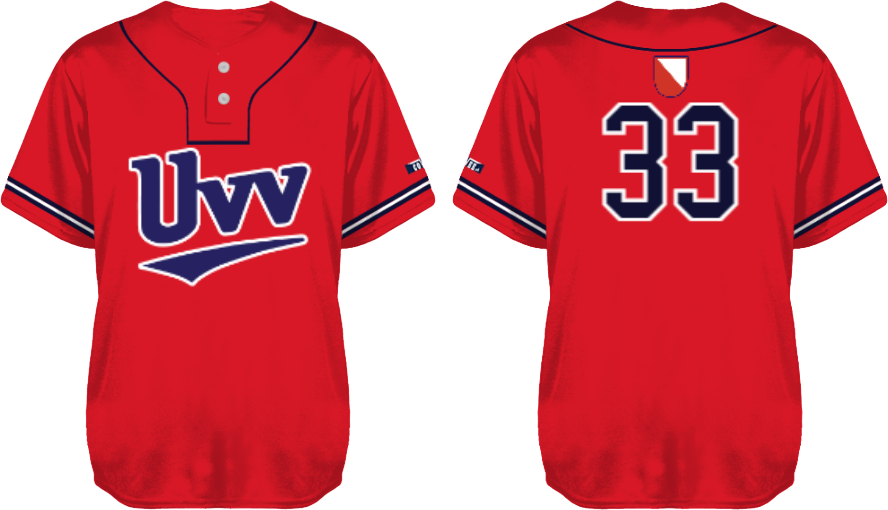 Camisa UVV Team: 2 Botones, Red: Flatback Mesh