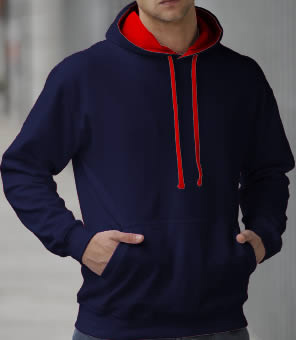 Capuchon Sweater 2 Kleuren: Navy/Rood