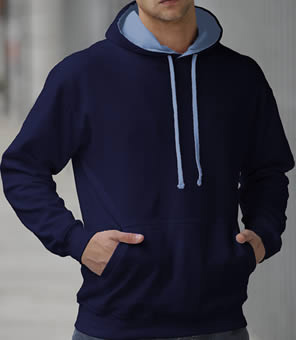 Capuchon Sweater 2 Kleuren: Navy/Lichtblauw