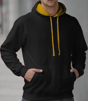 Capuchon Sweater 2 Kleuren: Zwart/Geel