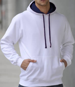Hooded Sweater 2 Color: White/Navy