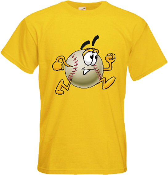 Mr. Baseball T-Shirt Geel: Rennen